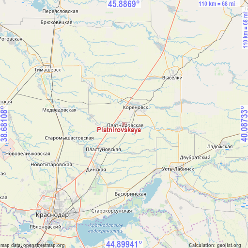 Platnirovskaya on map