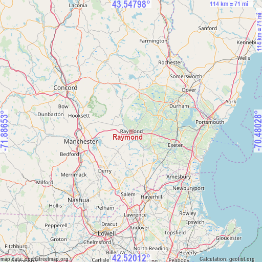 Raymond on map