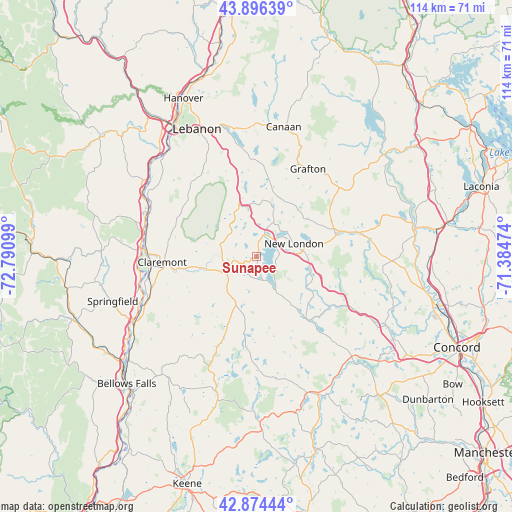 Sunapee on map