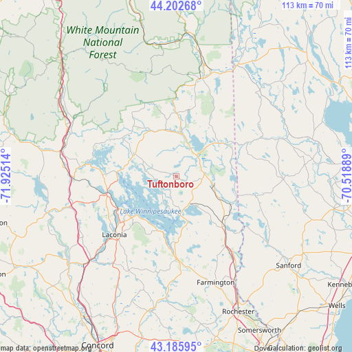 Tuftonboro on map