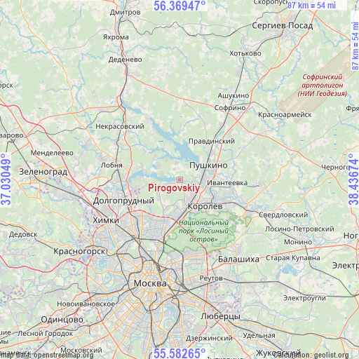 Pirogovskiy on map