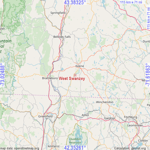 West Swanzey on map