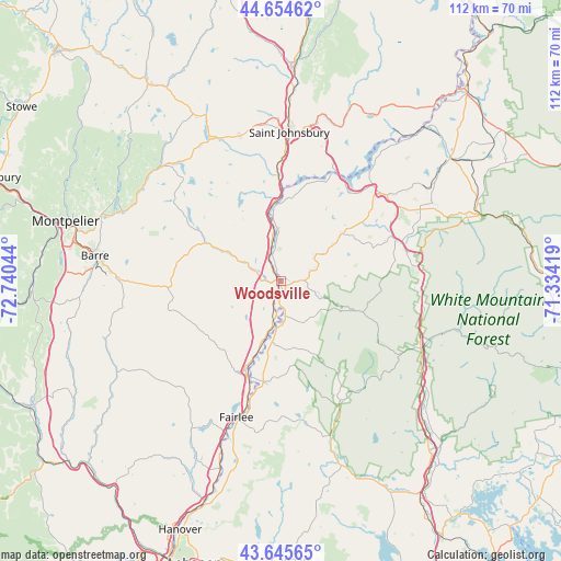 Woodsville on map