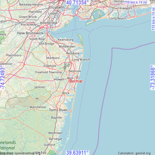 Belmar on map