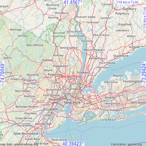 Bergenfield on map