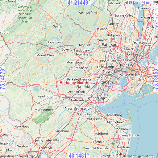 Berkeley Heights on map