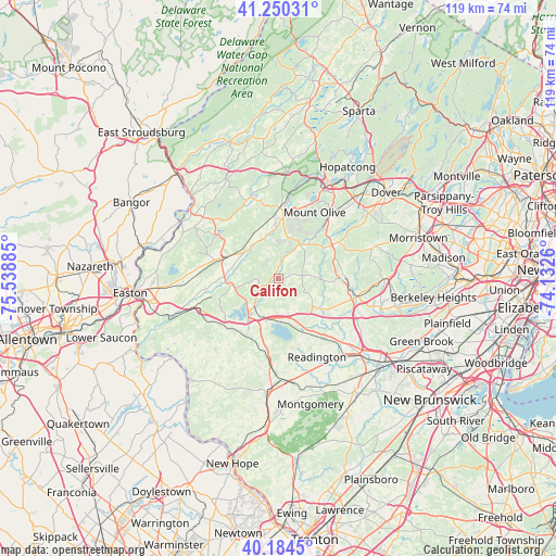 Califon on map