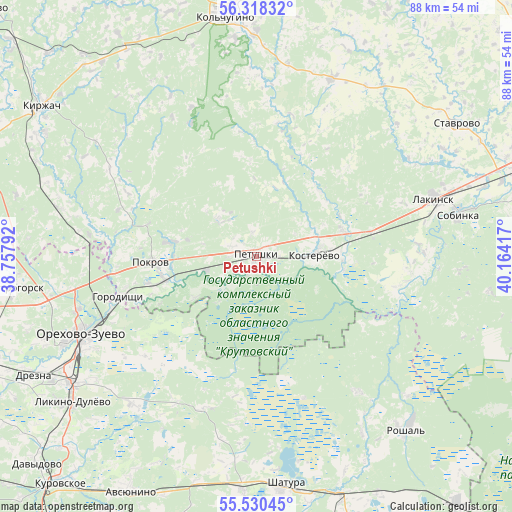 Petushki on map