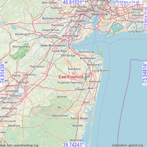 East Freehold on map