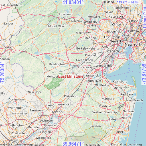 East Millstone on map