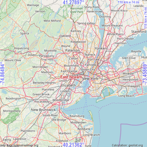 East Newark on map