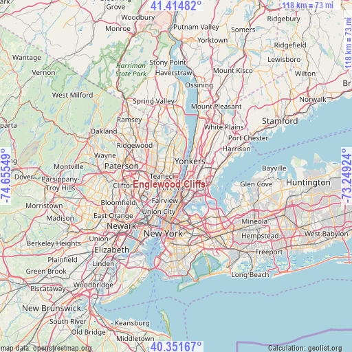 Englewood Cliffs on map
