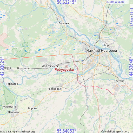 Petryayevka on map