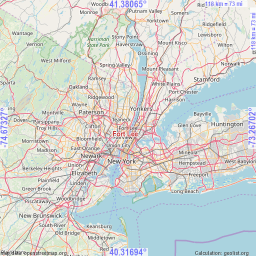 Fort Lee on map