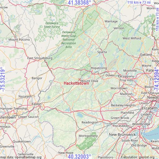 Hackettstown on map