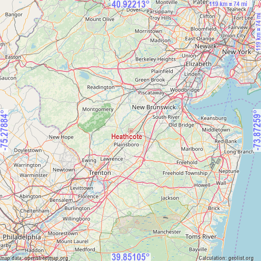 Heathcote on map