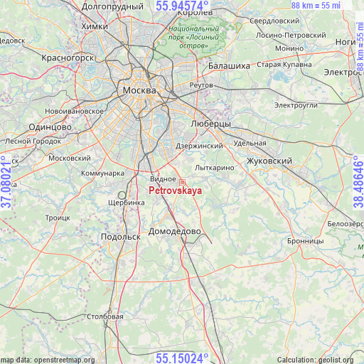 Petrovskaya on map