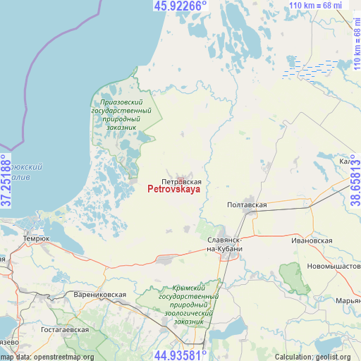 Petrovskaya on map