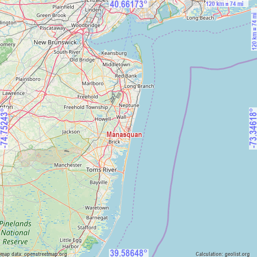 Manasquan on map