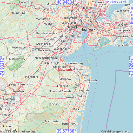 Matawan on map