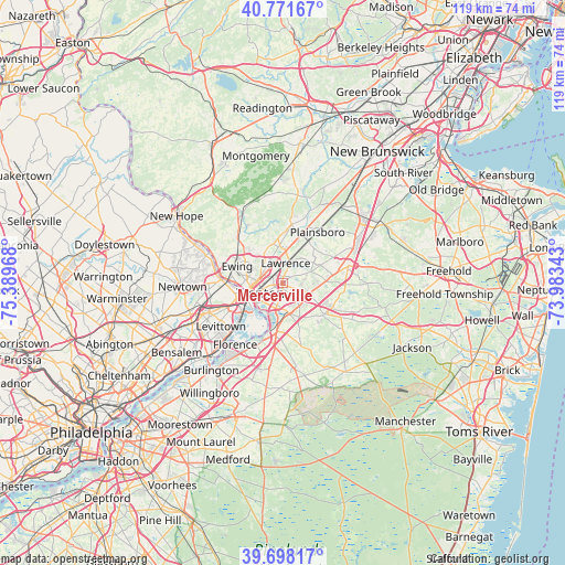 Mercerville on map