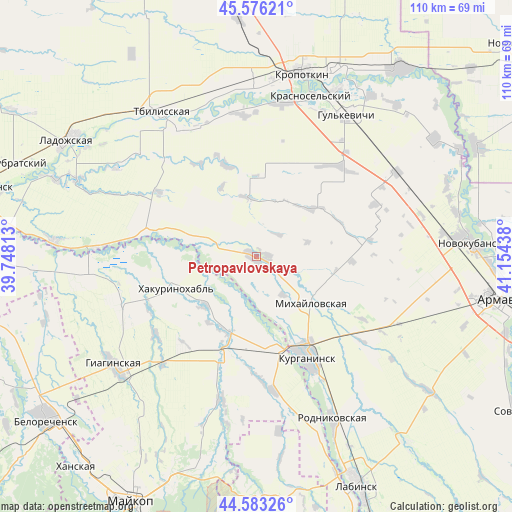 Petropavlovskaya on map