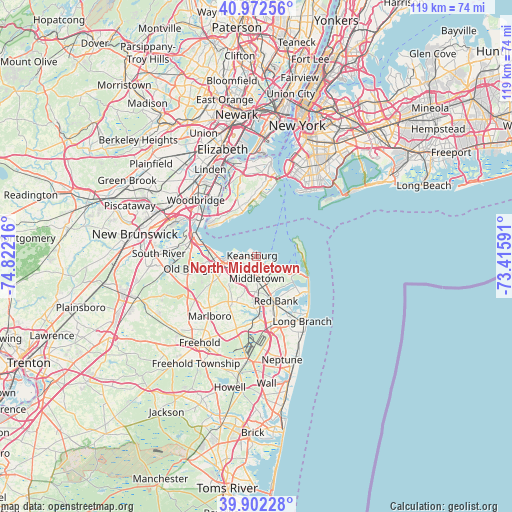 North Middletown on map