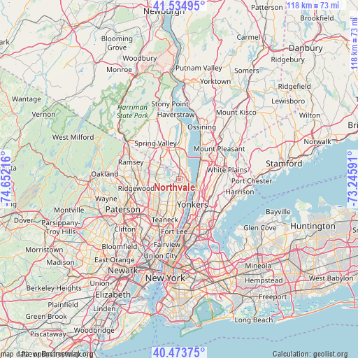 Northvale on map