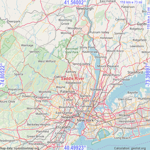 Saddle River on map