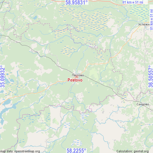 Pestovo on map