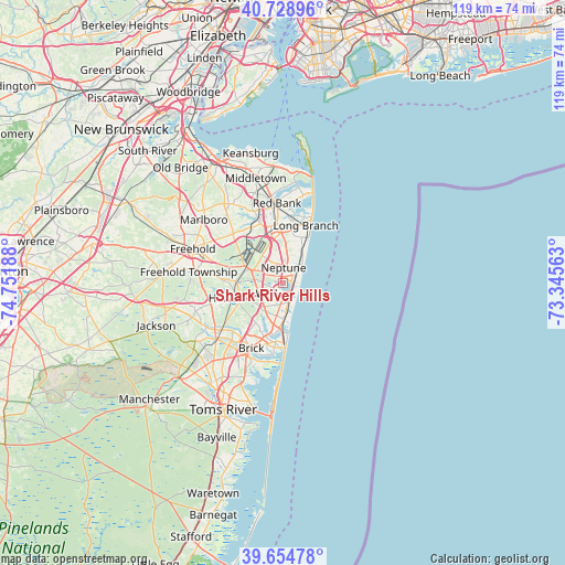 Shark River Hills on map