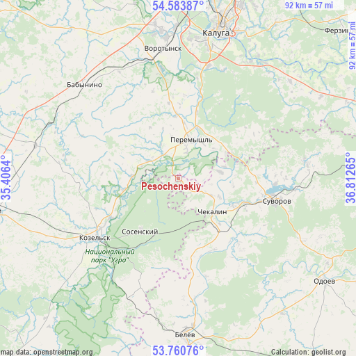 Pesochenskiy on map