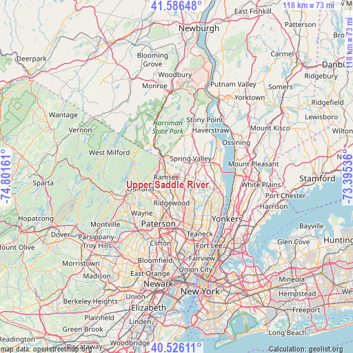 Upper Saddle River on map