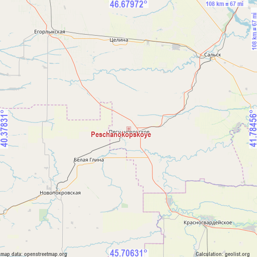 Peschanokopskoye on map