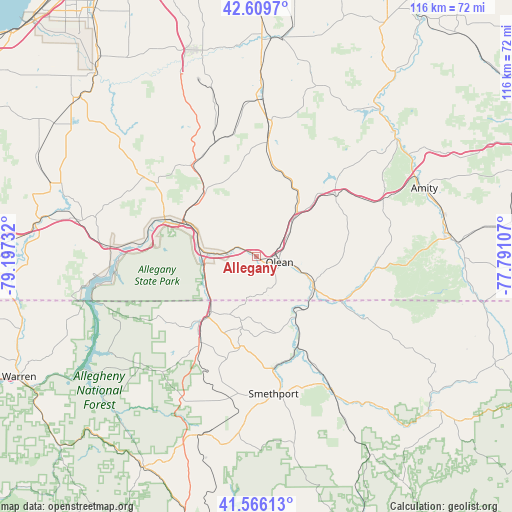 Allegany on map