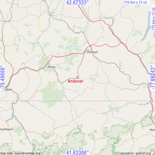 Andover on map