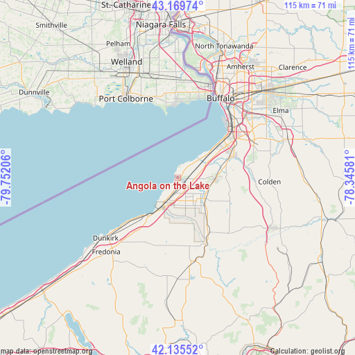 Angola on the Lake on map