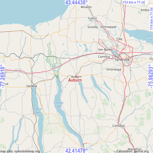 Auburn on map
