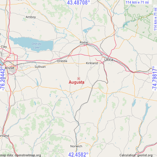 Augusta on map