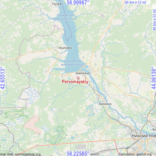 Pervomayskiy on map