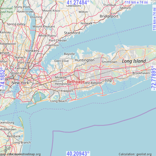 Bethpage on map