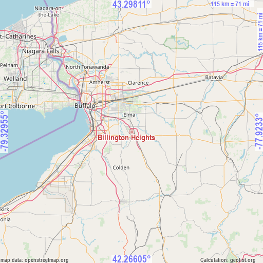 Billington Heights on map