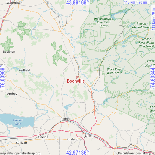 Boonville on map