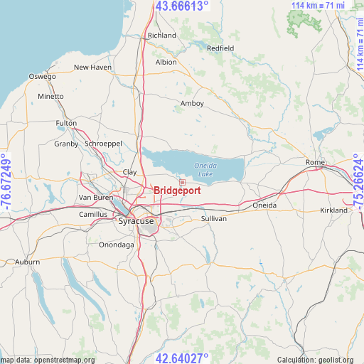 Bridgeport on map