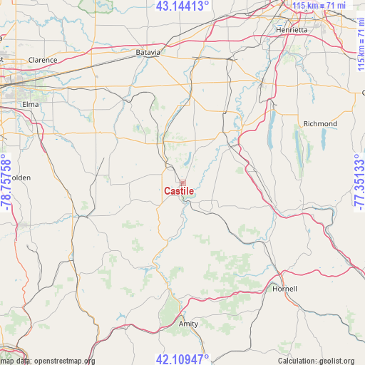 Castile on map