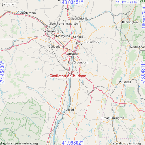 Castleton-on-Hudson on map