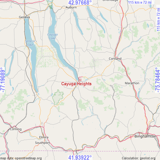 Cayuga Heights on map