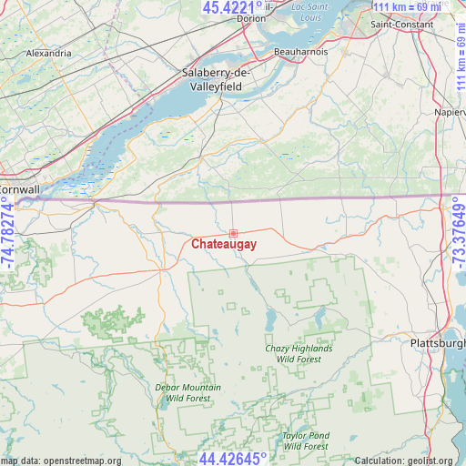 Chateaugay on map