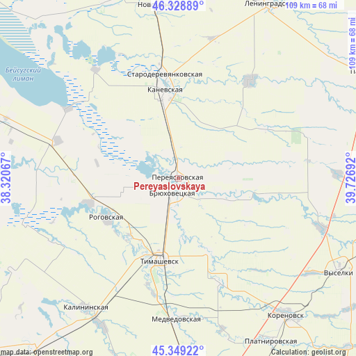 Pereyaslovskaya on map
