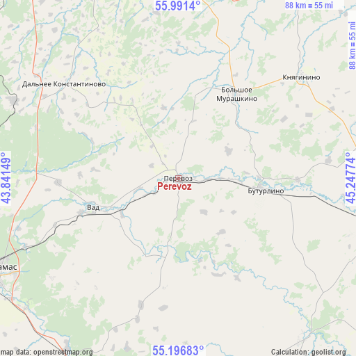 Perevoz on map